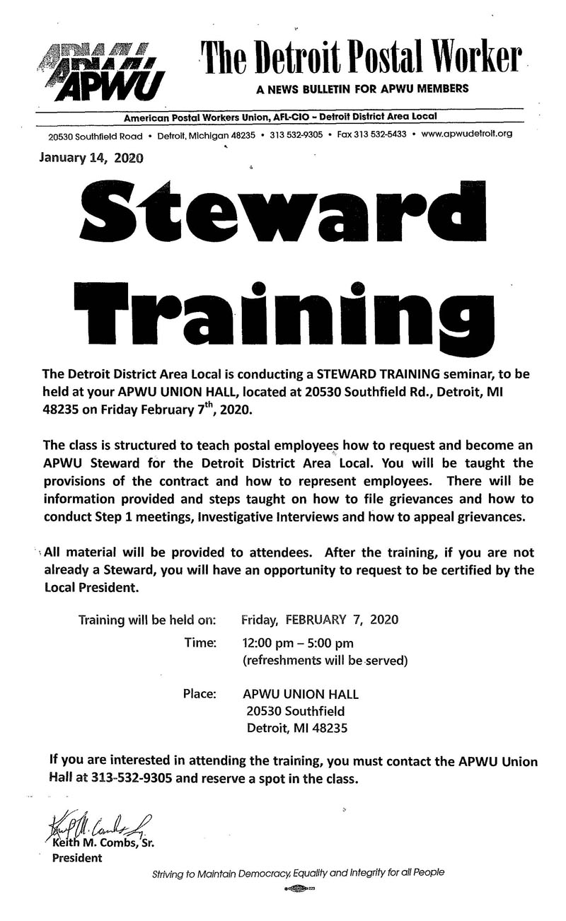 APWU Detroit District Area Local